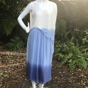 Vintage Italian silk Dress ombré dye